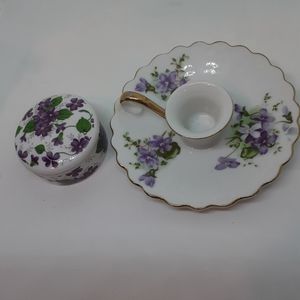 Home decor bone china trinket box and candle holde